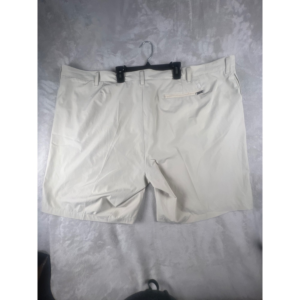 Polo Ralph Lauren Mens Khaki Performance Golf Shorts Size 50 Beige Flat Front